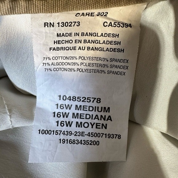 Plus Size Lee Wrinkle Free Pants SZ 16W NWT - Picture 6 of 7